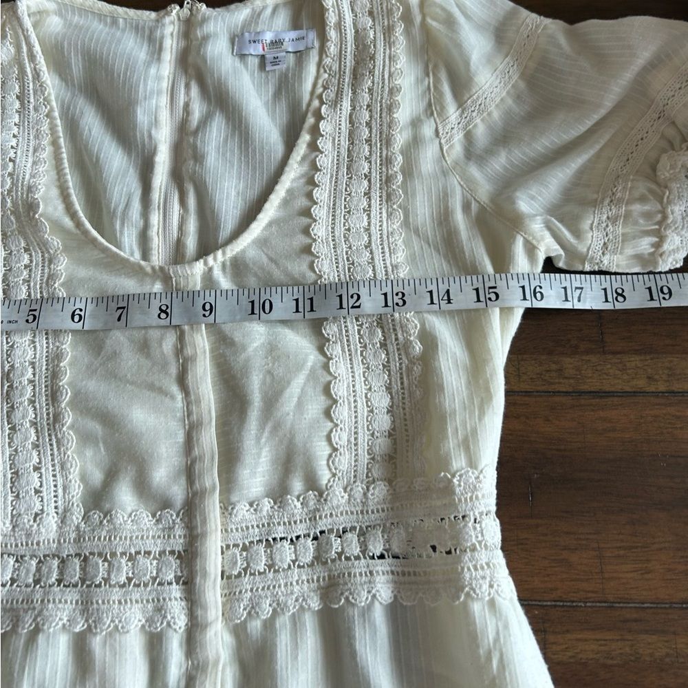 Sweet Baby Jamie Midi Dress Size XS Ivory Lace Boho Cottage Core MSRP 295.00 - Picture 15 of 16